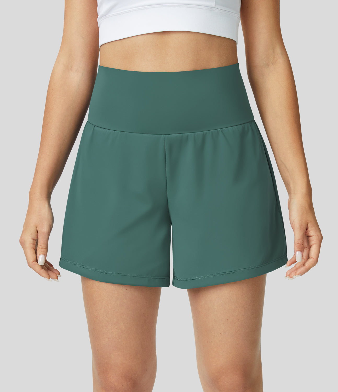 HERA 2-in-1 sportshorts mit Hoher Taille, Hintertasche und Seitentasche