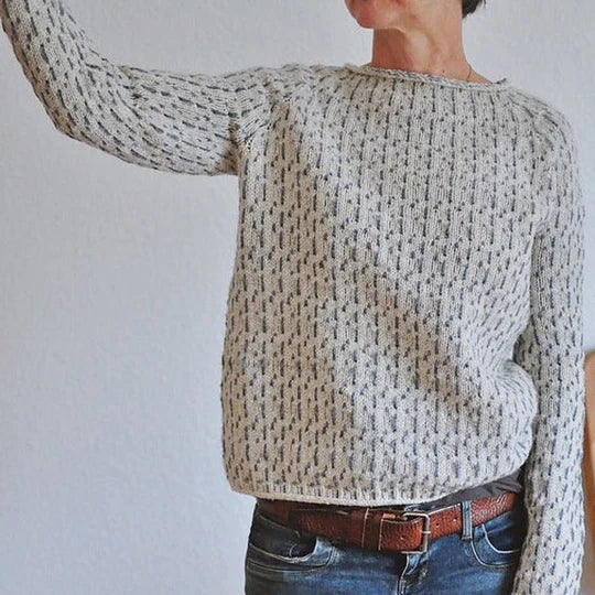 HERA - Schicker grauer Pullover mit Rundhalsausschnitt