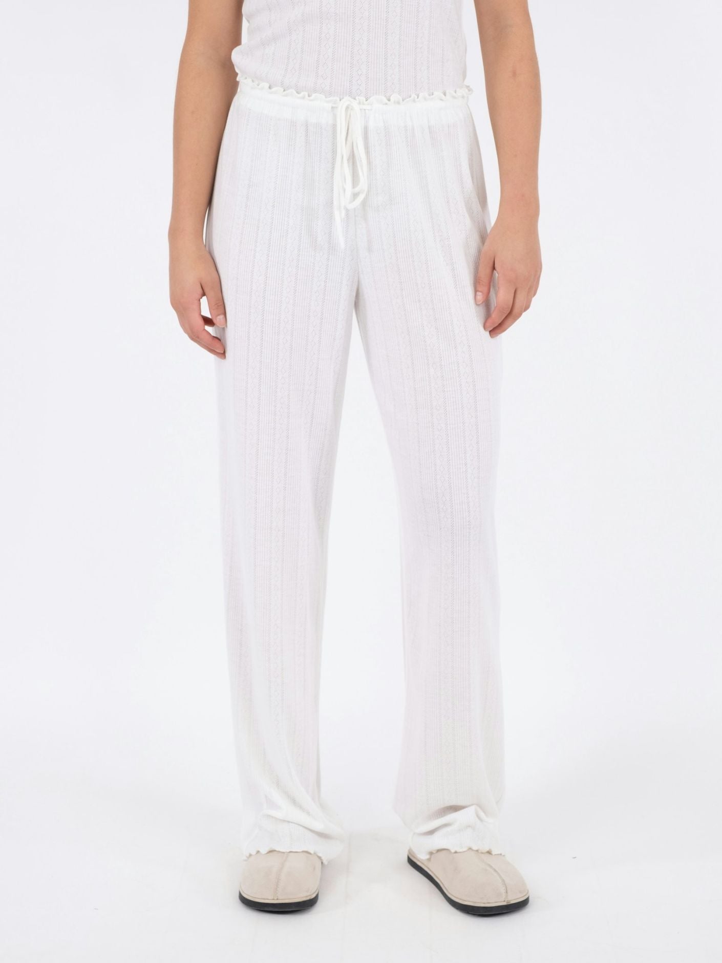 HERA Pointelle Pants in White