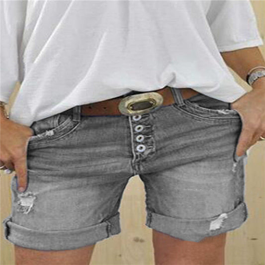 HERA | Damen Ripped Denim Shorts