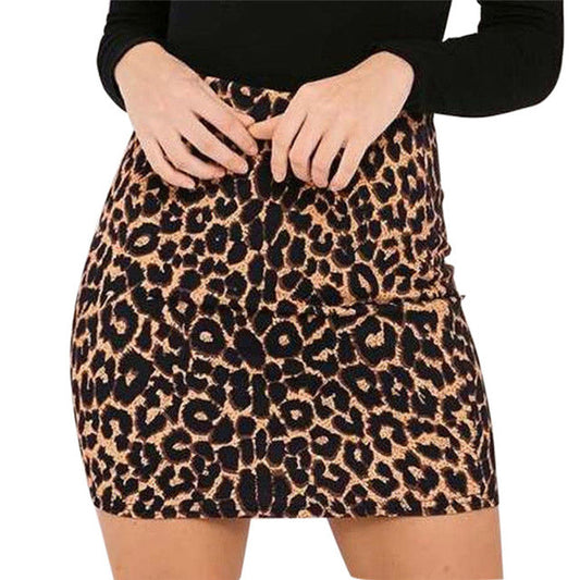 HERA | Moderner Leopard bedruckter Rock Hohe Taille Bleistift