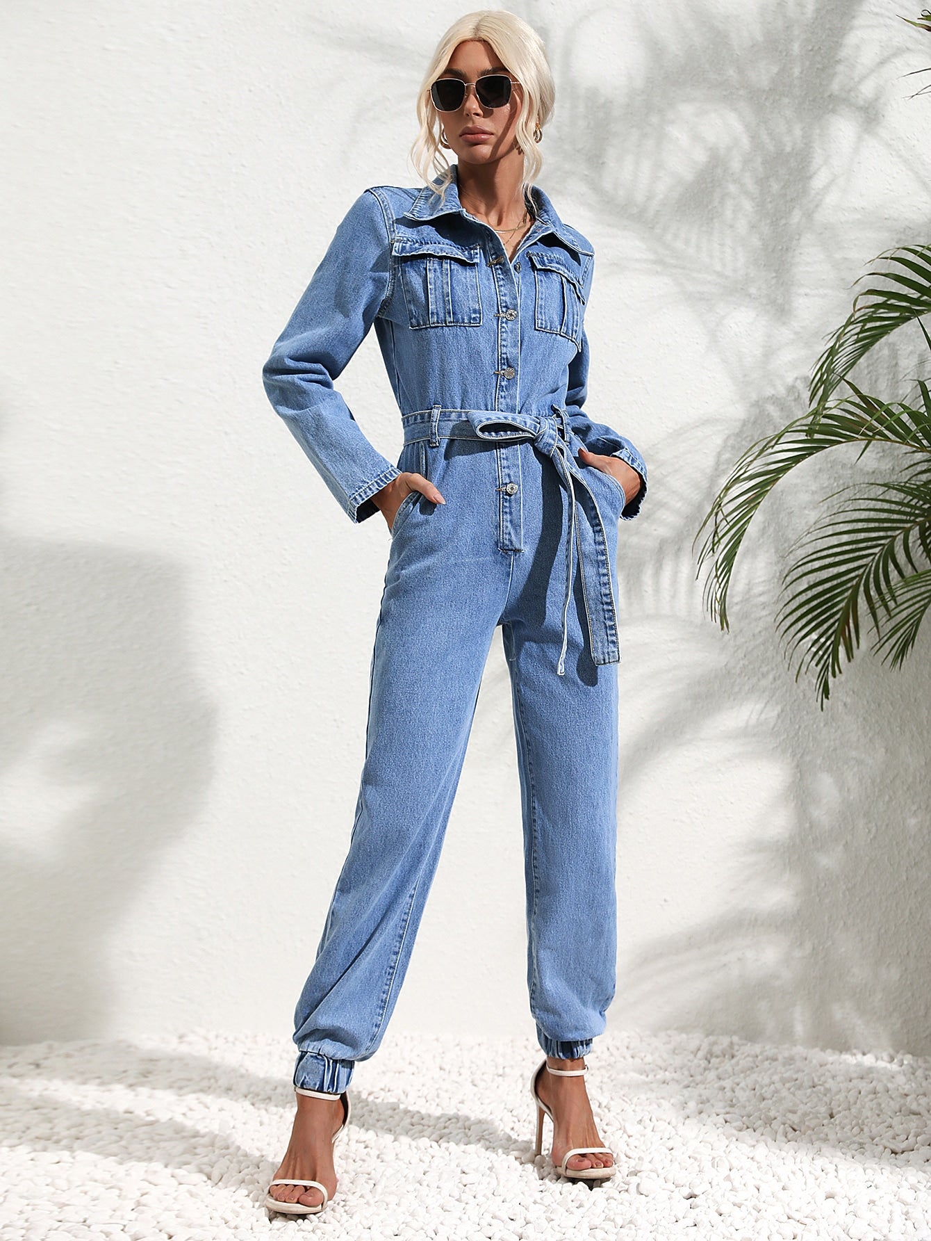 HERA Lässiger Utility-Jumpsuit mit Jeansgürtel