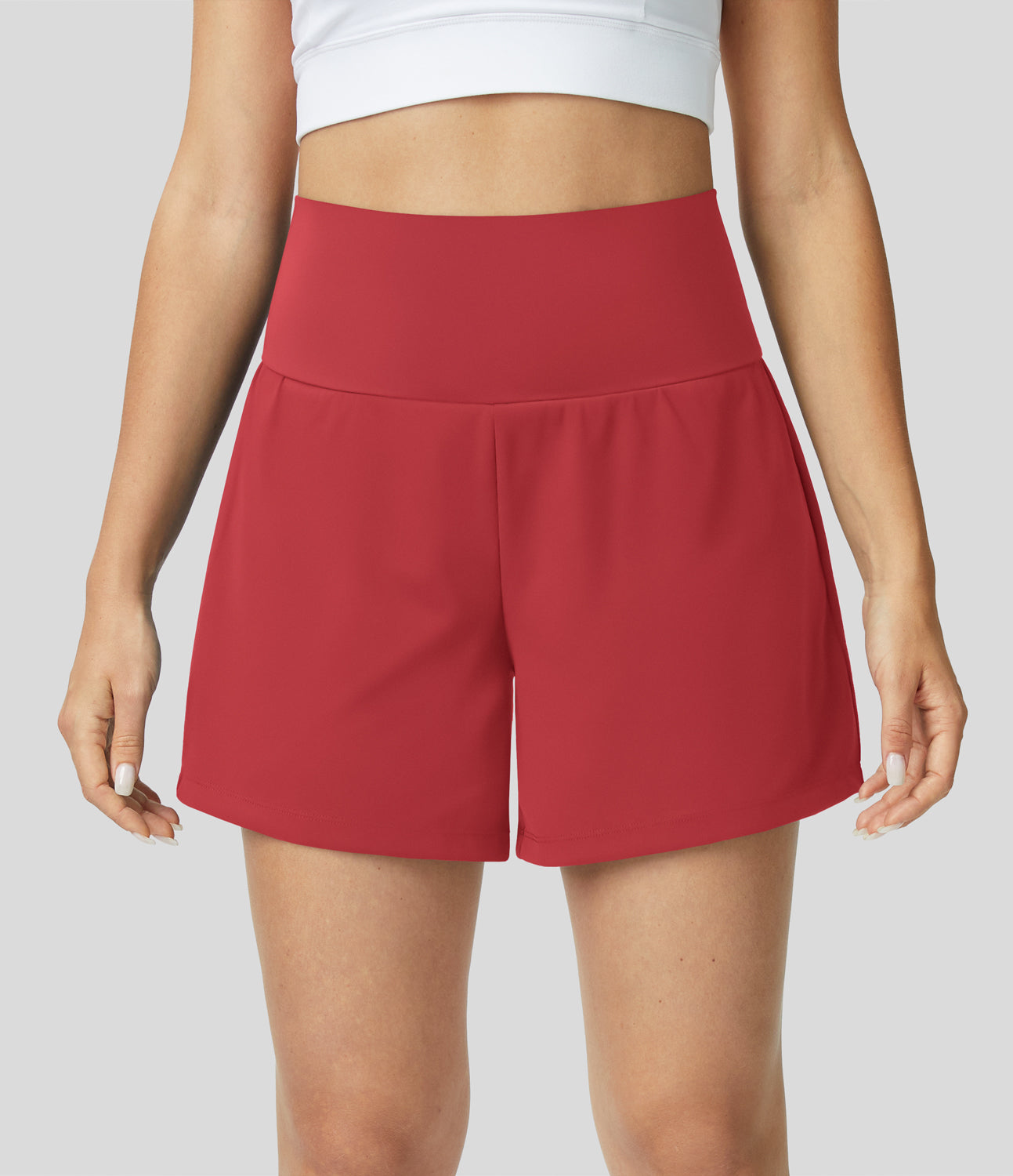 HERA 2-in-1 sportshorts mit Hoher Taille, Hintertasche und Seitentasche