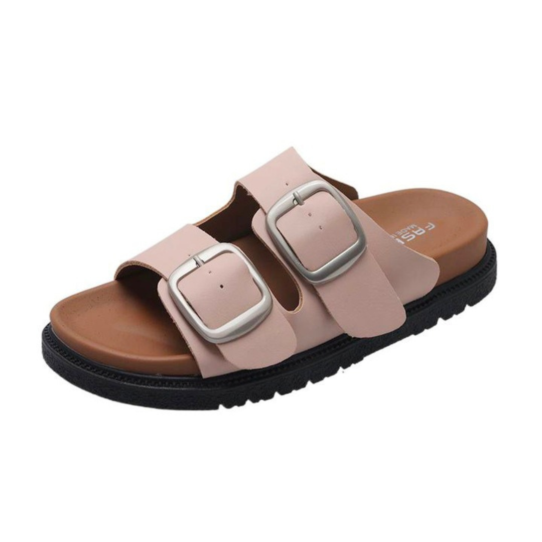 HERA Sandalen | Damen-Stilvolle Sandalen mit weicher Sohle und doppelten Schnallenbändern