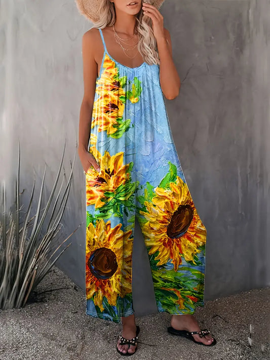 HERA - Jumpsuit mit Sonnenblumendruck