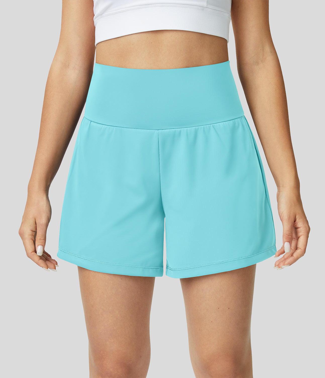 HERA 2-in-1 sportshorts mit Hoher Taille, Hintertasche und Seitentasche