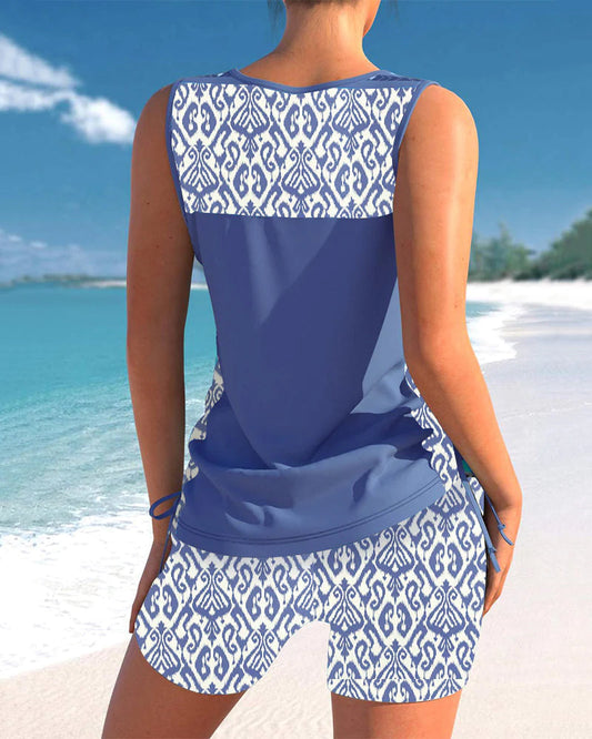 HERA | Tankini mit geometrischem Print und V-Ausschnitt