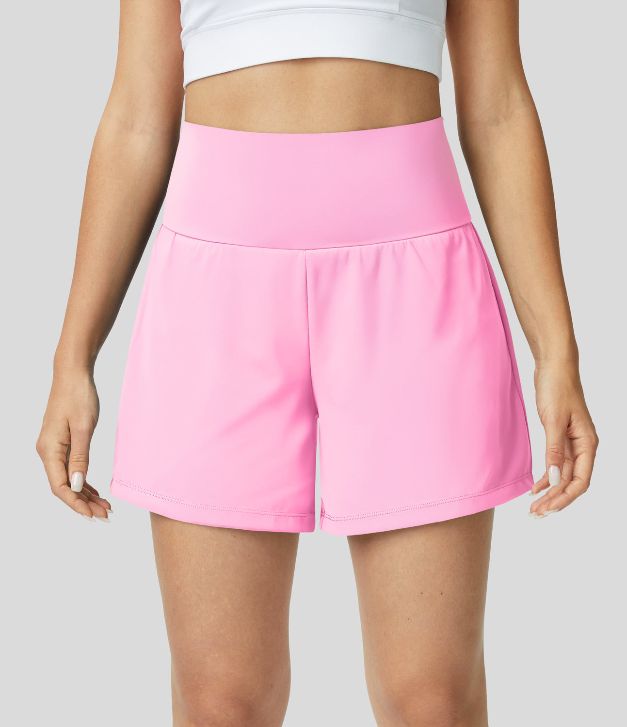 HERA 2-in-1 sportshorts mit Hoher Taille, Hintertasche und Seitentasche