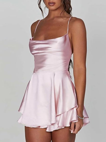 HERA |  Rückenfreies Satin-Kleid