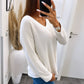 HERA Leichter, super weicher Pullover, V-Ausschnitt / helles beige Art. 6193