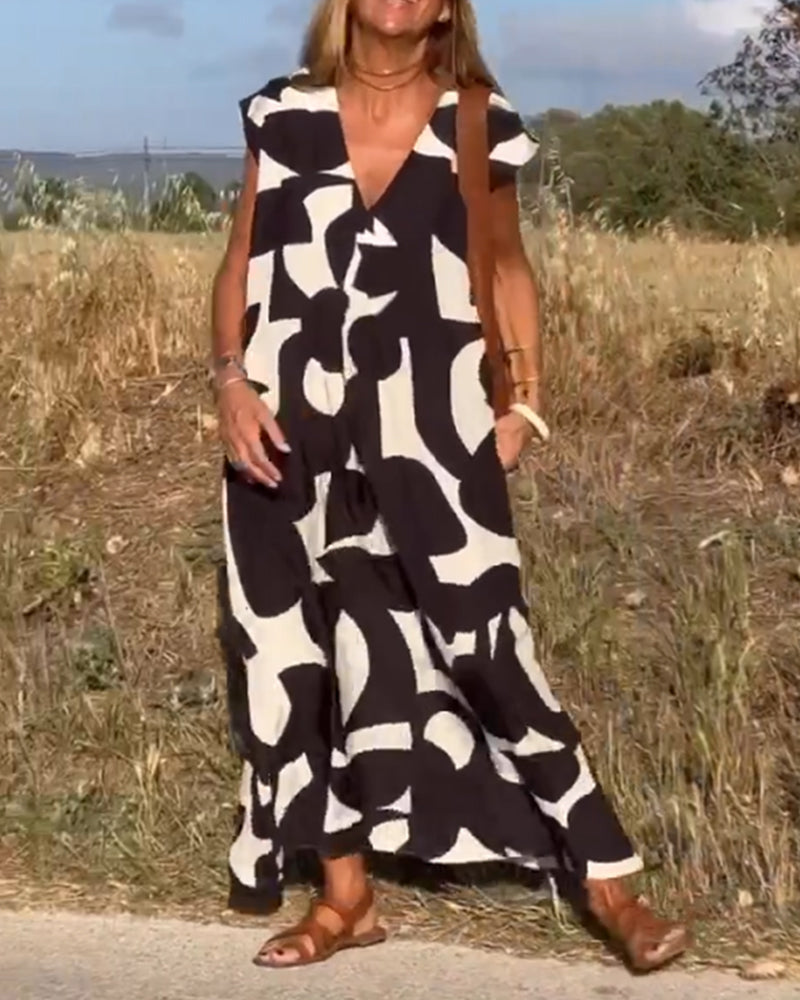 HERA Amara™ - Maxikleid mit Print und V-Ausschnitt