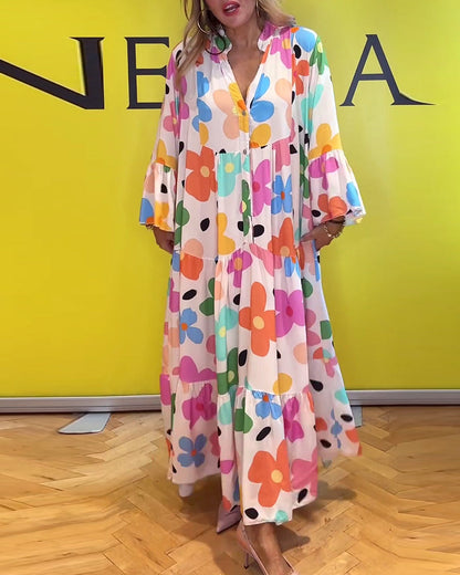 HERA Noa™ - Lässiges Kleid mit Trompetenärmeln und Blumenmuster