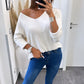 HERA Leichter, super weicher Pullover, V-Ausschnitt / helles beige Art. 6193