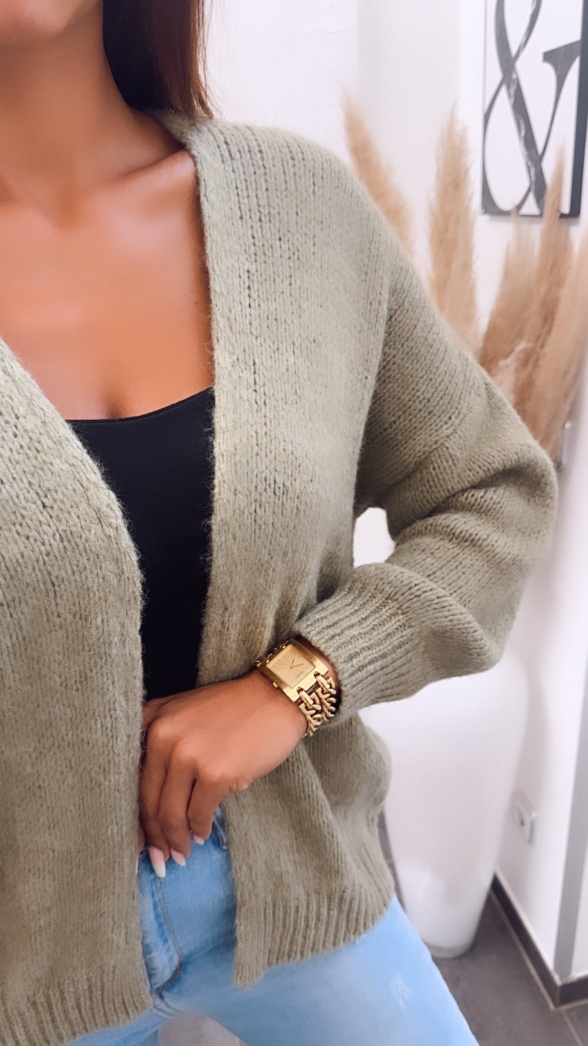 HERA Strick Cardigan / khaki Art. 7068