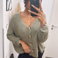 HERA geschnittener Strick Cardigan, Knopfleiste / khaki Art. 5275