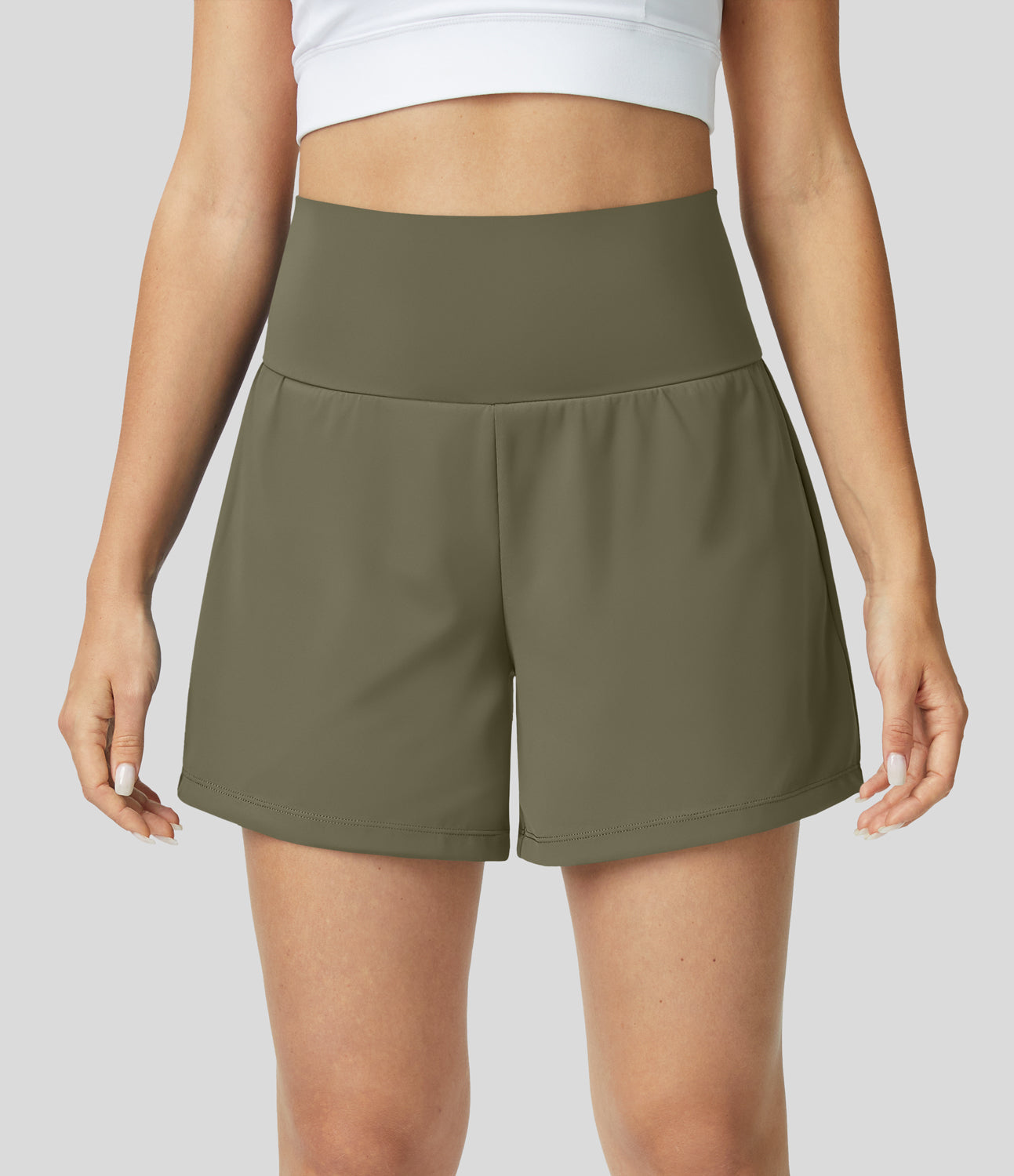 HERA 2-in-1 sportshorts mit Hoher Taille, Hintertasche und Seitentasche