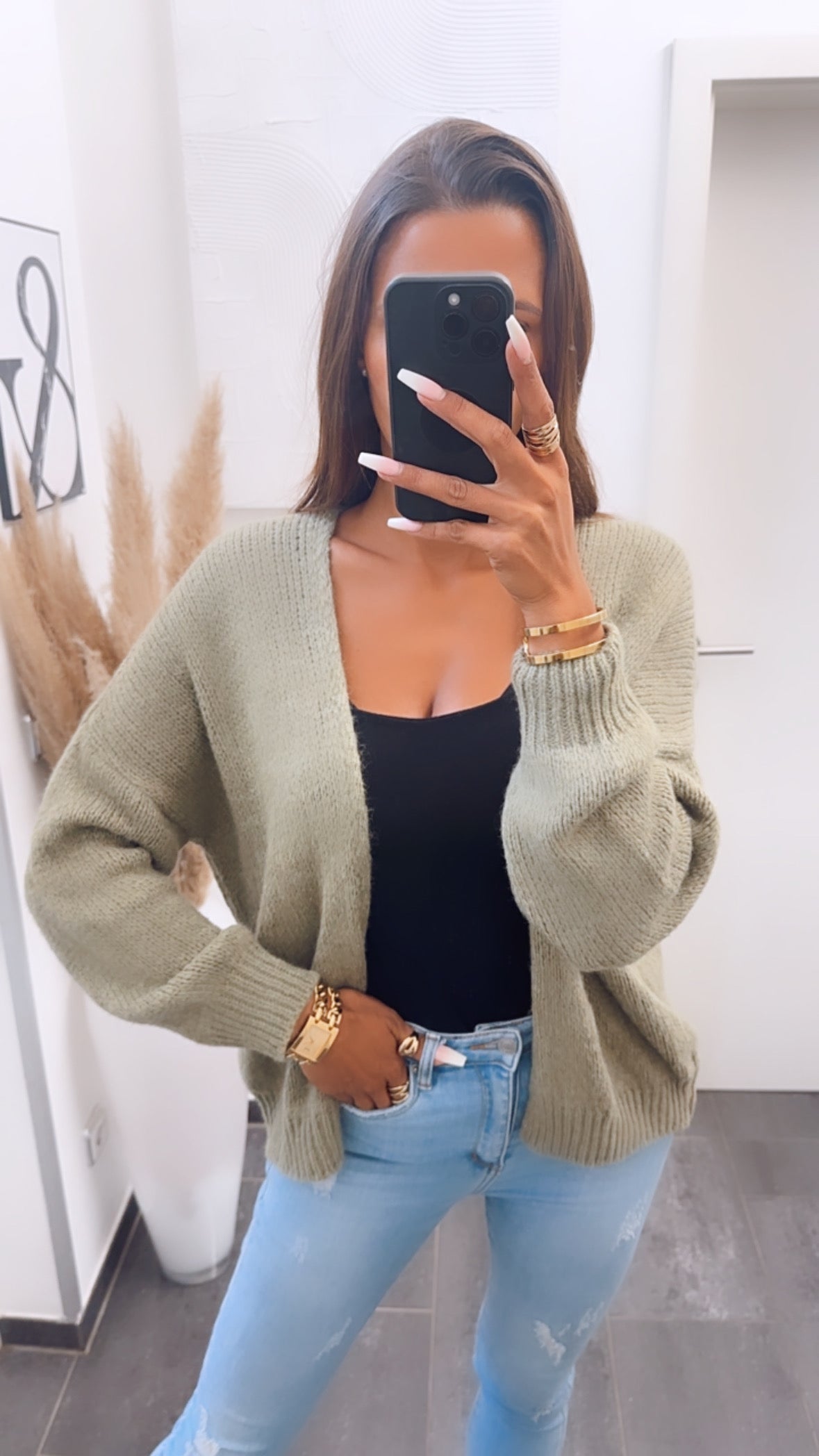 HERA Strick Cardigan / khaki Art. 7068