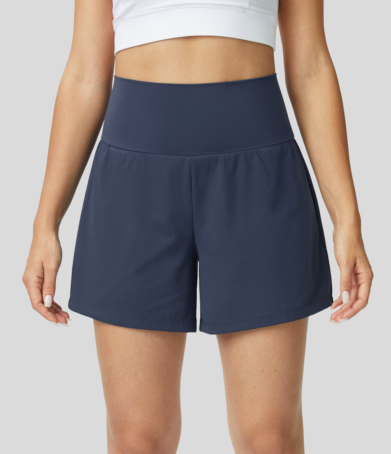 HERA 2-in-1 sportshorts mit Hoher Taille, Hintertasche und Seitentasche