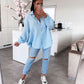 HERA Musselin Bluse Freya Hellblau Kurz