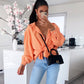 HERA Musselin Bluse Freya Pastel Orange Kurz