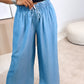 HERA weite, luftige Hose im Denim Look, geraffter Bund / mittel blau Art. 6687