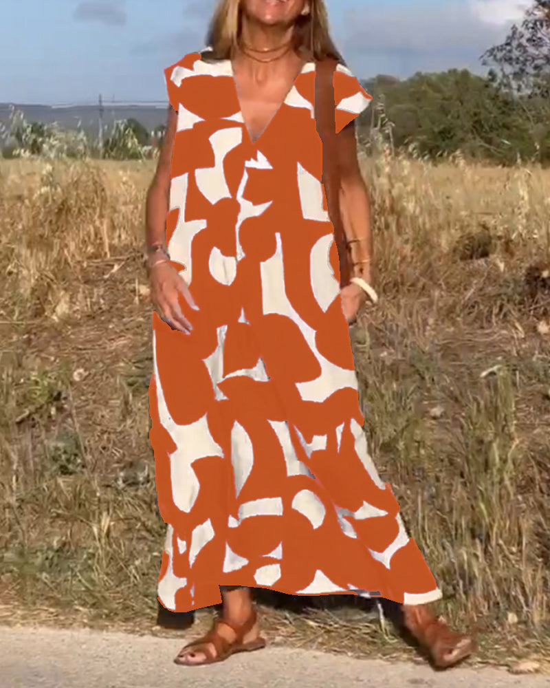 HERA Amara™ - Maxikleid mit Print und V-Ausschnitt