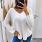 HERA Leichter, super weicher Pullover, V-Ausschnitt / helles beige Art. 6193