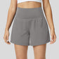 HERA 2-in-1 sportshorts mit Hoher Taille, Hintertasche und Seitentasche