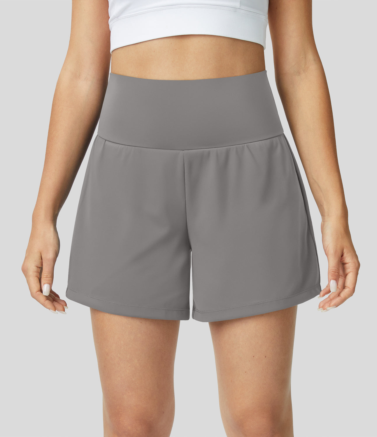 HERA 2-in-1 sportshorts mit Hoher Taille, Hintertasche und Seitentasche