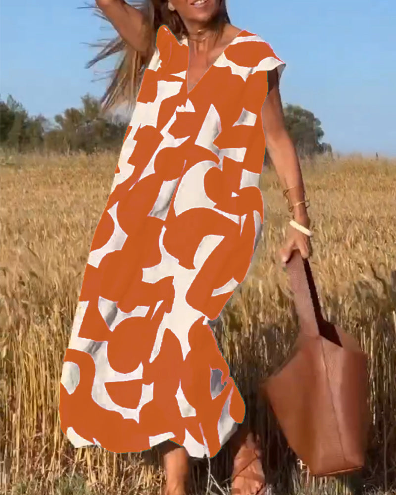 HERA Amara™ - Maxikleid mit Print und V-Ausschnitt