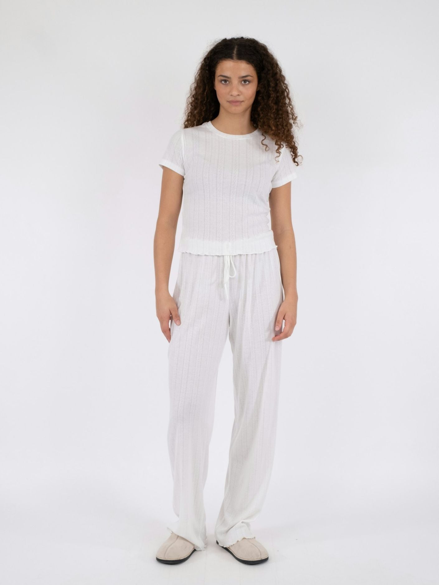 HERA Pointelle Pants in White