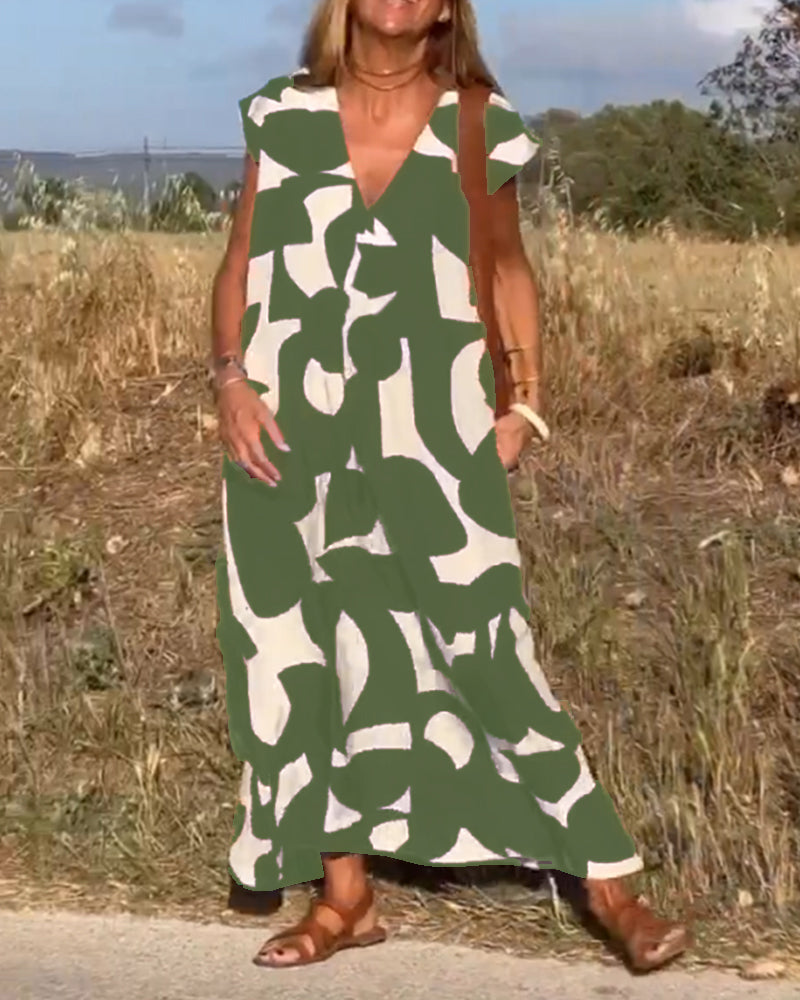 HERA Amara™ - Maxikleid mit Print und V-Ausschnitt