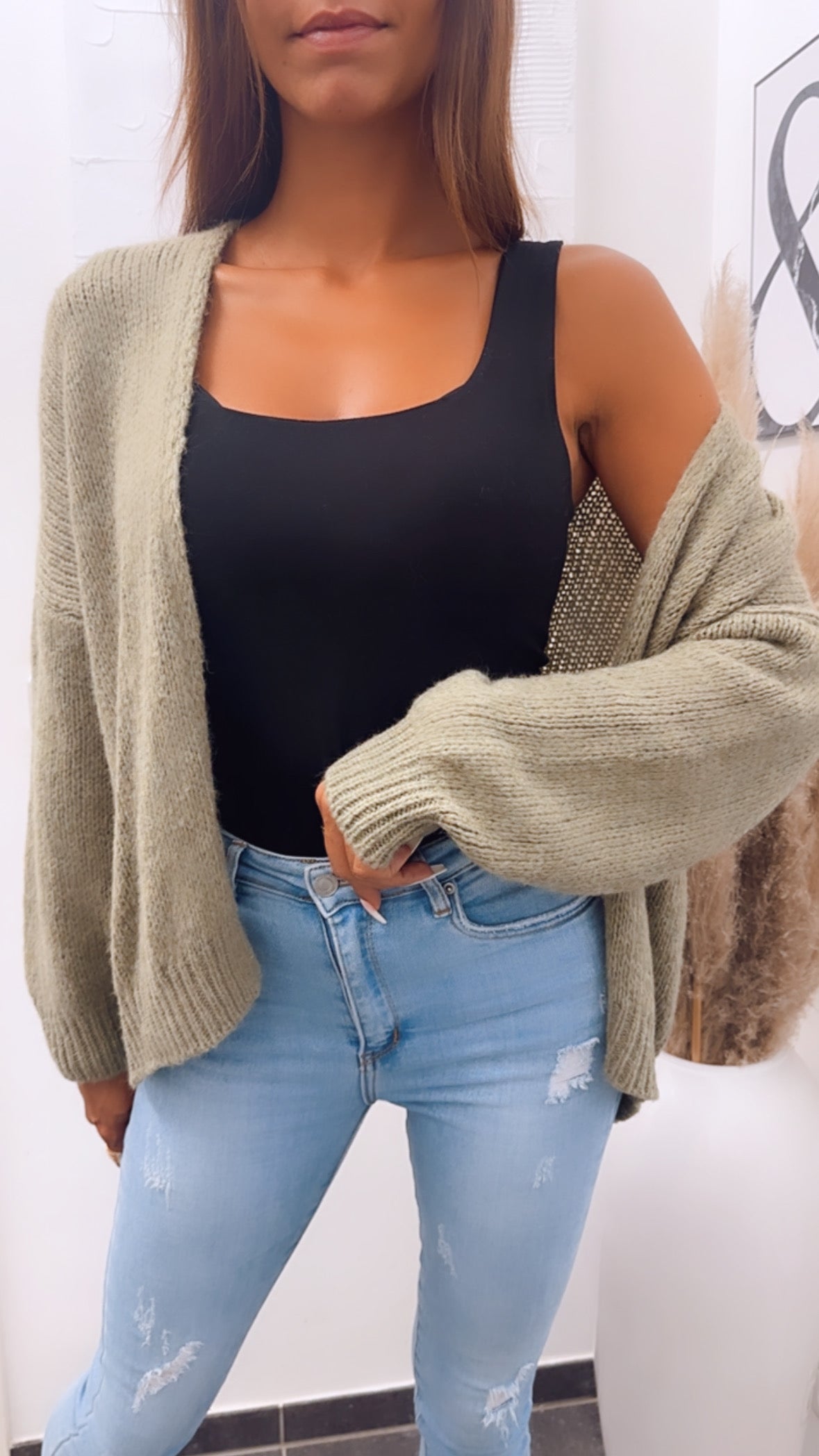 HERA Strick Cardigan / khaki Art. 7068