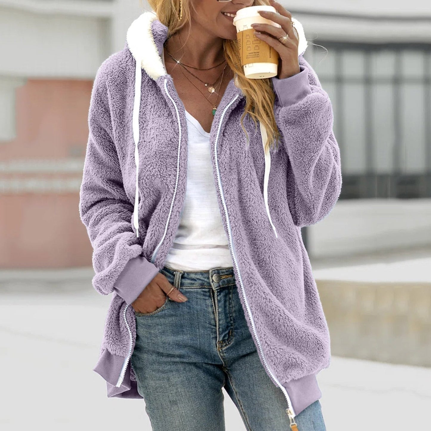 HERA Fleece cardigan | Kuscheliger Kapuzenjacke für Frauen