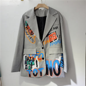 HERA - Übergroßer Blazer mit Tasche und Druck