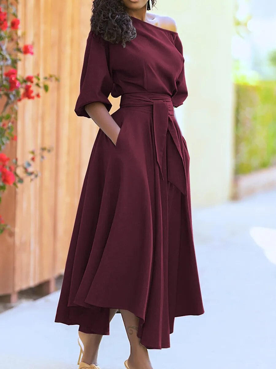 HERA - Kleid mit Schnürung und Laternenärmeln