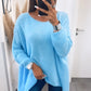 HERA Strick Pullover mit Vokuhila Schnitt / hell blau Art. 7015