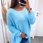 HERA Strick Pullover mit Vokuhila Schnitt / hell blau Art. 7015