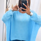 HERA Strick Pullover mit Vokuhila Schnitt / hell blau Art. 7015