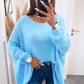 HERA Strick Pullover mit Vokuhila Schnitt / hell blau Art. 7015