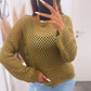 HERA Strick Pullover mit Loch Muster / dunkel matcha Art. 6927