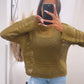 HERA Strick Pullover mit Loch Muster / dunkel matcha Art. 6927