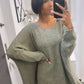 HERA Strick Pullover mit Vokuhila Schnitt / khaki Art. 5000