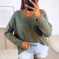 HERA Leichter, super weicher Pullover, V-Ausschnitt / khaki Art. 7087