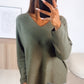 HERA Leichter, super weicher Pullover, V-Ausschnitt / khaki Art. 7087