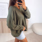 HERA Leichter, super weicher Pullover, V-Ausschnitt / khaki Art. 7087