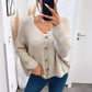 HERA geschnittener Strick Cardigan, Knopfleiste / beige Art. 6182