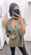 HERA Bluse mit Kapuze / khaki Art. 4976