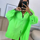 HERA Musselin Bluse im verwaschenen Look / neon grün Art. 6637