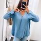 HERA Bluse ohne Knöpfe / taubenblau Art. 6797